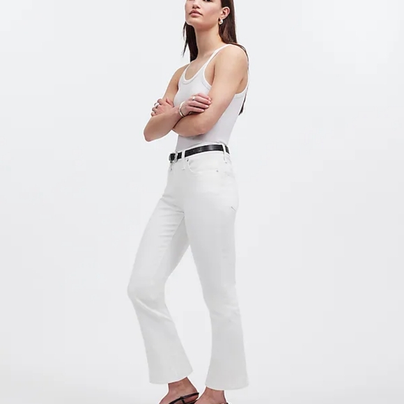 MADEWELL mid rise kick out jeans NEW with tags WHITE - Picture 3 of 12